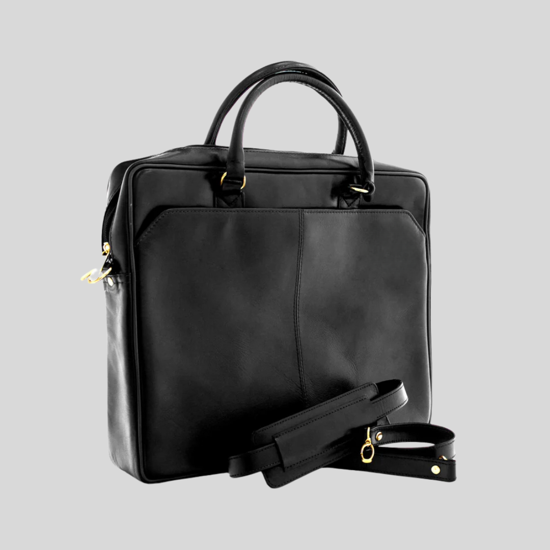 Monarch Leather Laptop Bag - Black