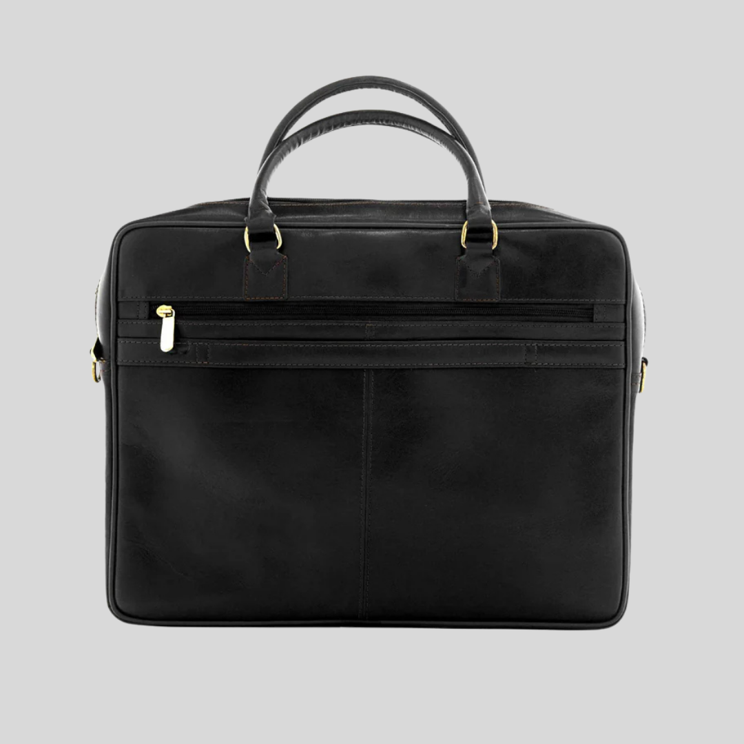 Monarch Leather Laptop Bag - Black