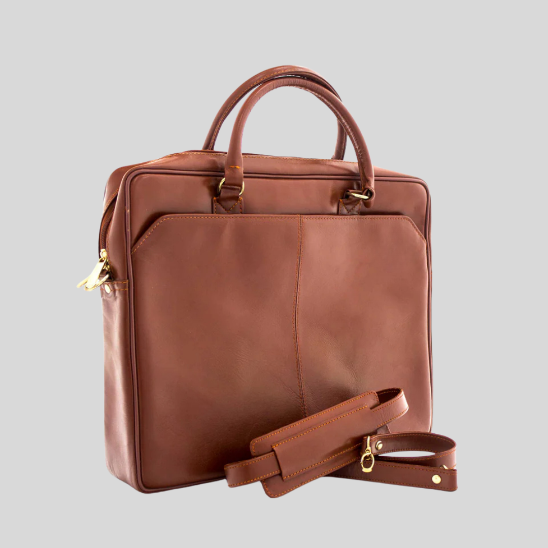 Monarch Leather Laptop Bag - Tan