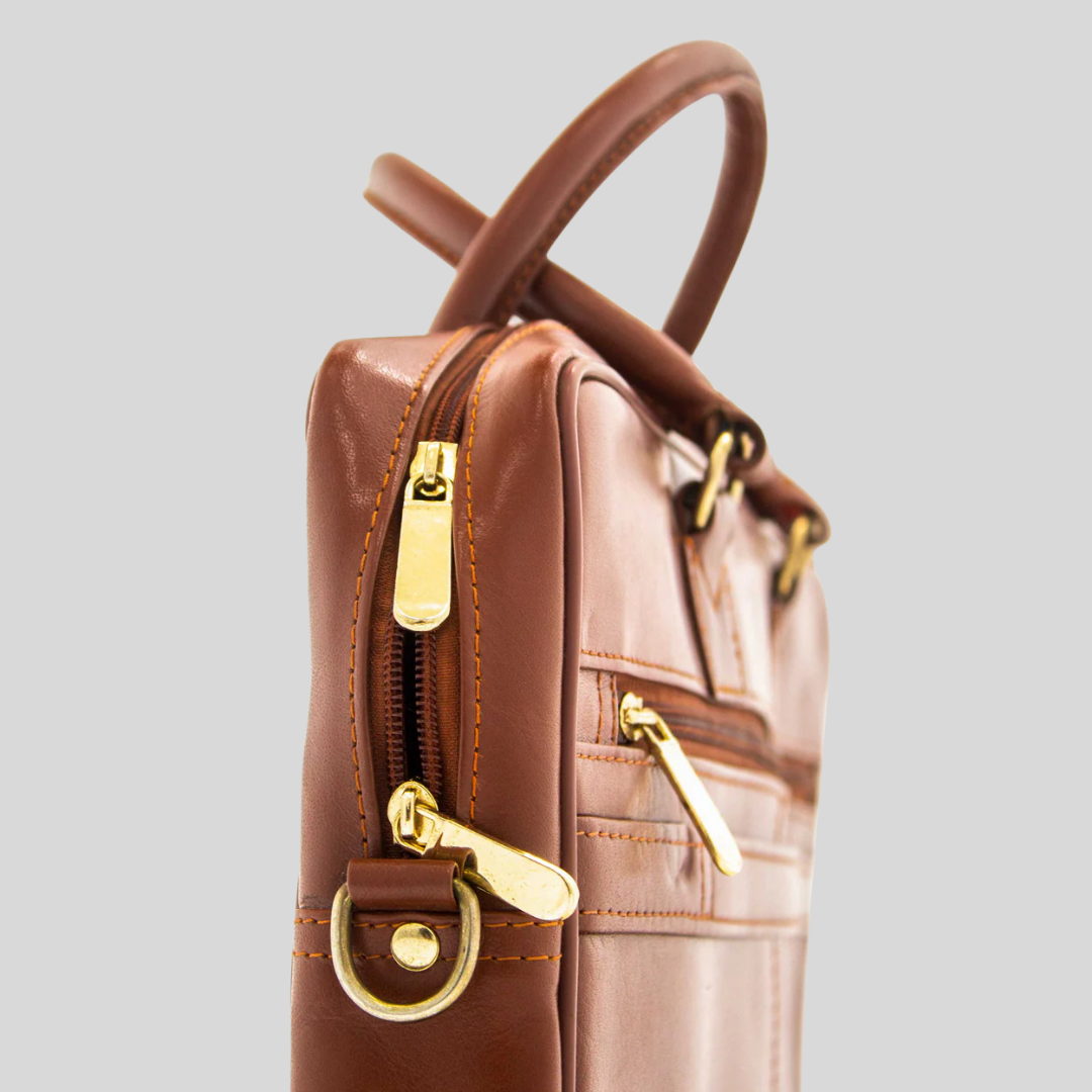 Monarch Leather Laptop Bag - Tan