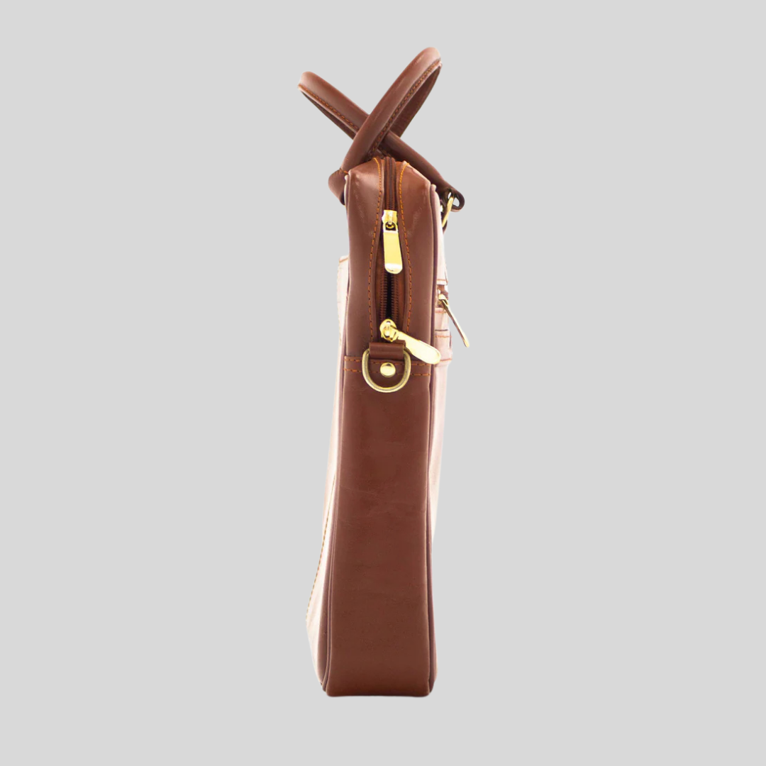 Monarch Leather Laptop Bag - Tan