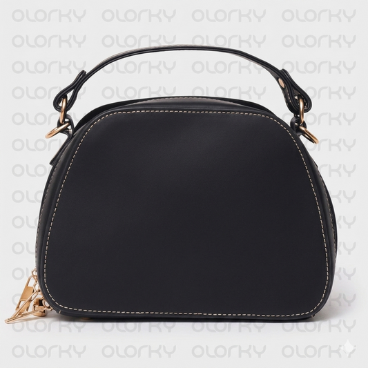 Nyra - Black Leather Hand Bag