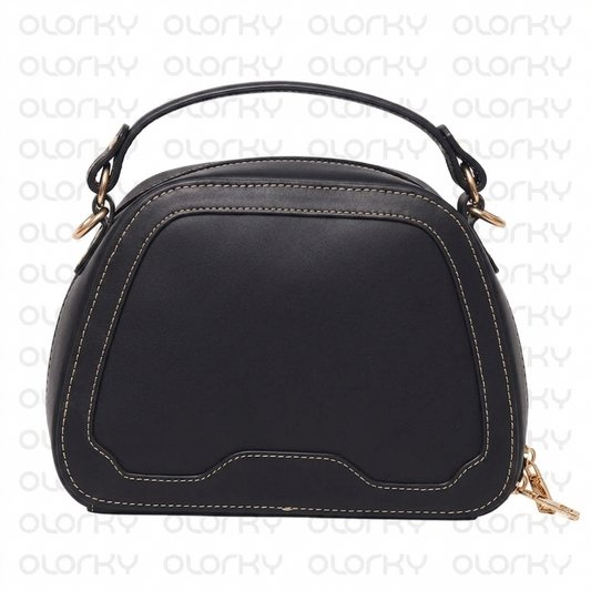 Nyra - Black Leather Hand Bag