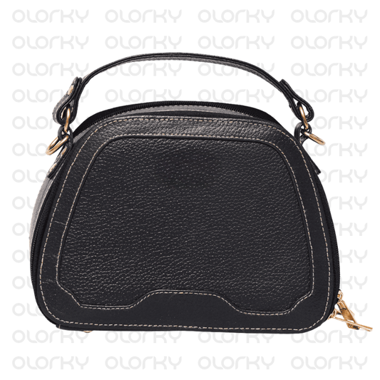 Nyra - Black Leather Hand Bag