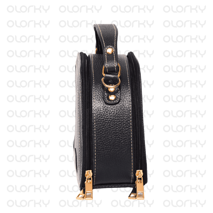 Nyra - Black Leather Hand Bag
