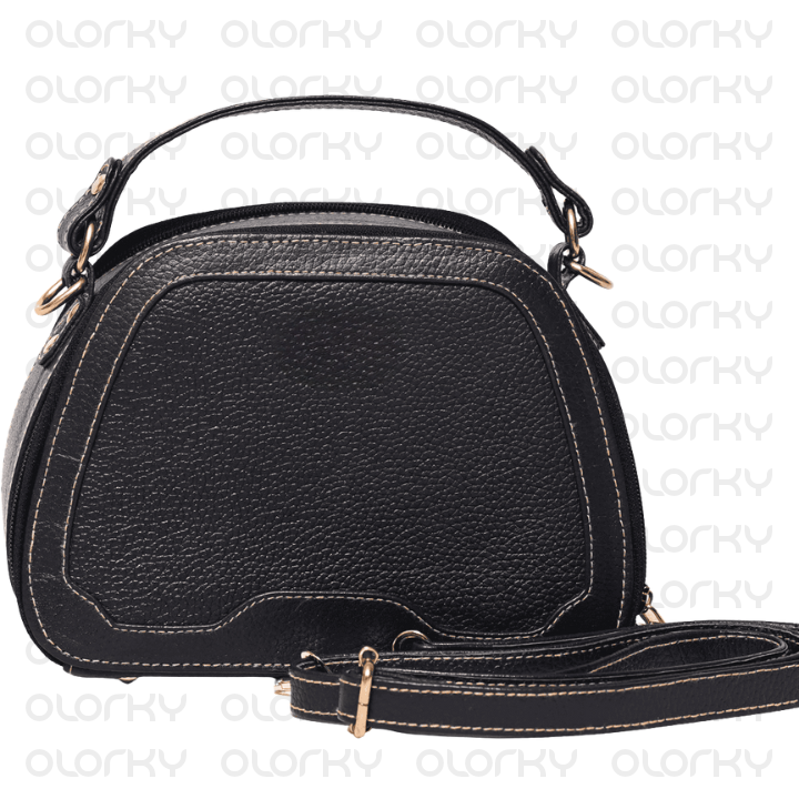 Nyra - Black Leather Hand Bag