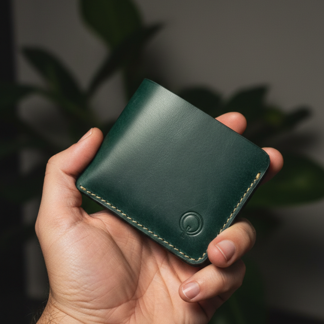 The Foldinator - Bifold Leather Wallet - Green