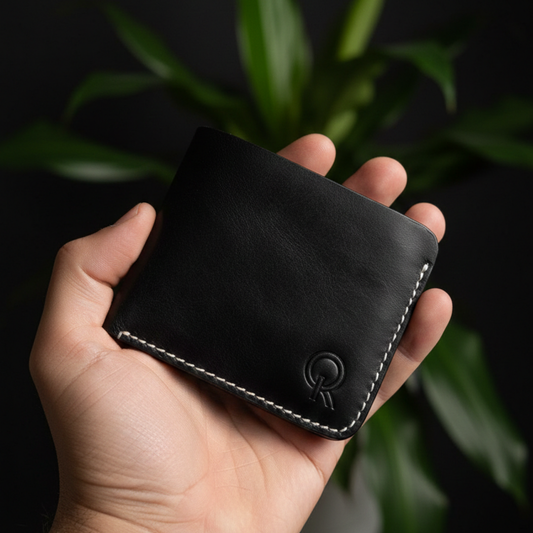 The Foldinator - Bifold Leather Wallet - Black