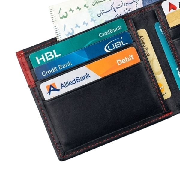 Legacy - Leather Wallet for Men - Black/Red