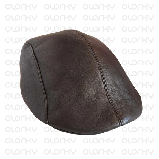 Shelby Leather Cap - Brown