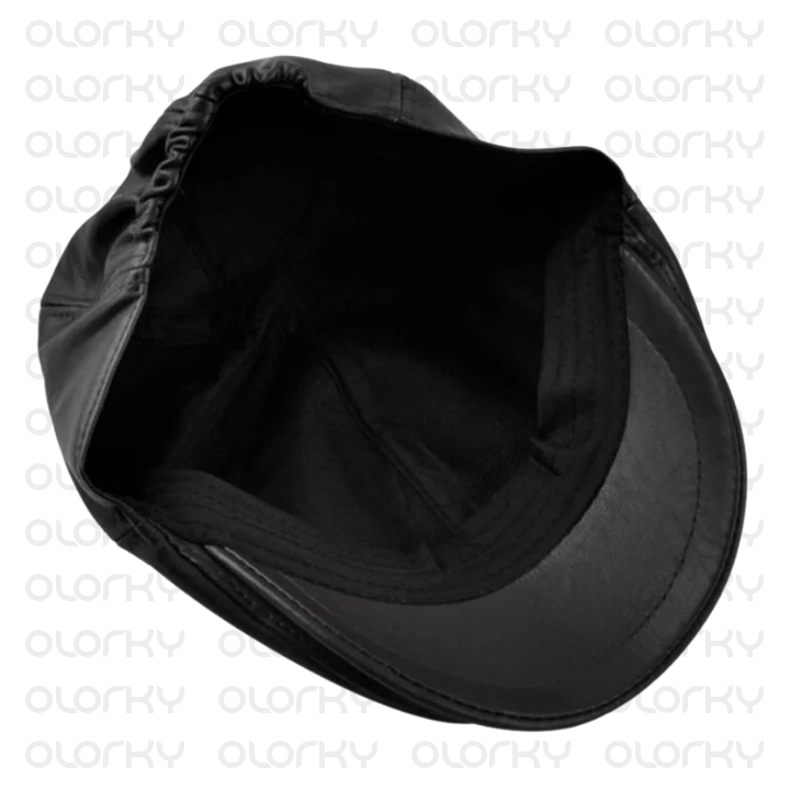 Shelby Leather Cap - Black