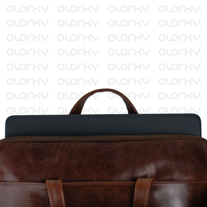 Analyst - Slim Dark Brown Leather Laptop Bag
