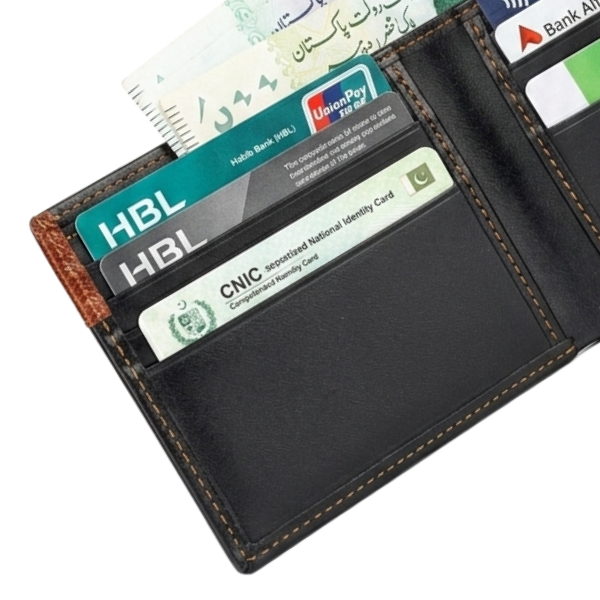 Legacy - Leather Wallet for Men - Black/Tan