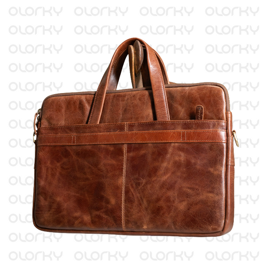 Analyst - Slim Tan Leather Laptop Bag