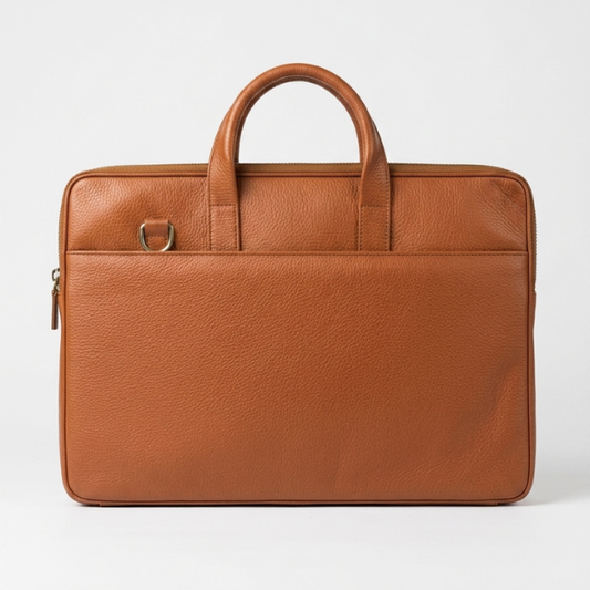 The Innovator Slim Leather Laptop Bag - TAN