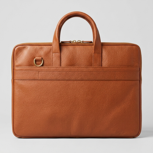 The Innovator Slim Leather Laptop Bag - TAN