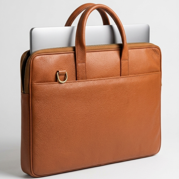 The Innovator Slim Leather Laptop Bag - TAN
