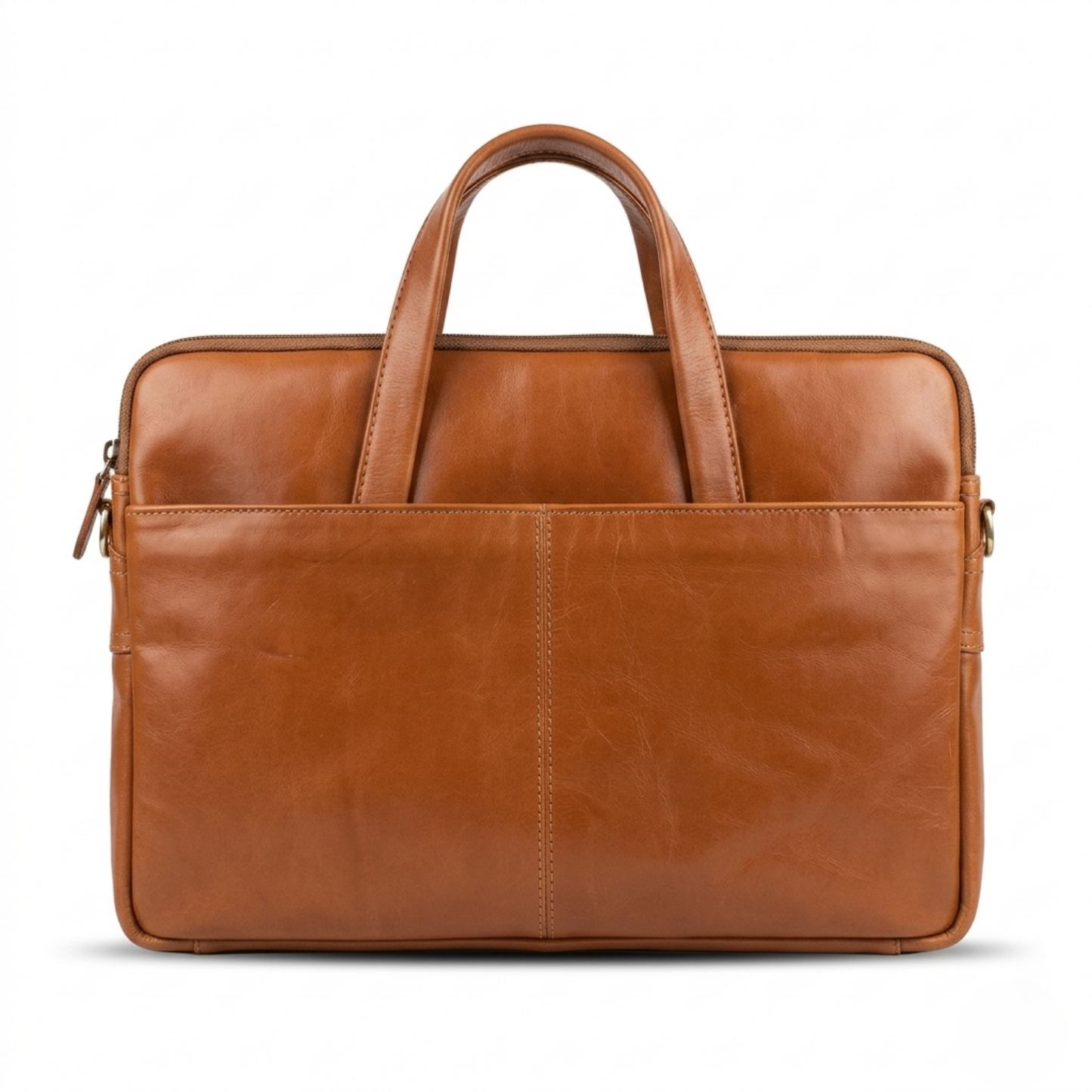 Analyst (Tan) - Slim Leather Laptop Bag
