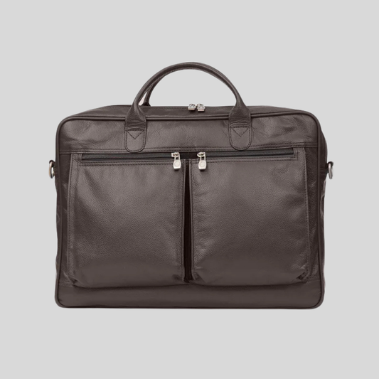 Tanner - Leather Laptop Bag - Brown
