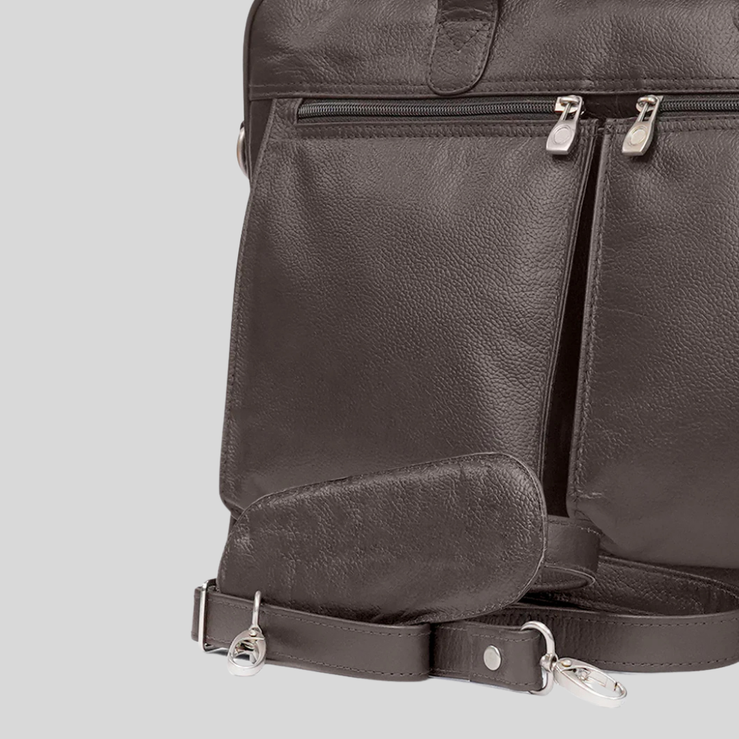 Tanner - Leather Laptop Bag - Brown