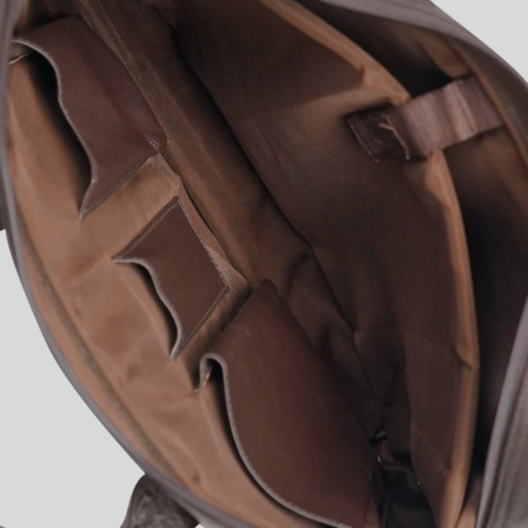 Tanner - Leather Laptop Bag - Brown