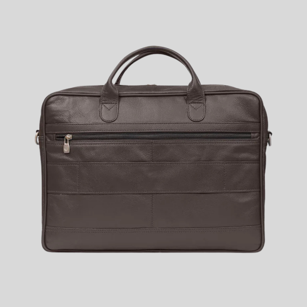 Tanner - Leather Laptop Bag - Brown