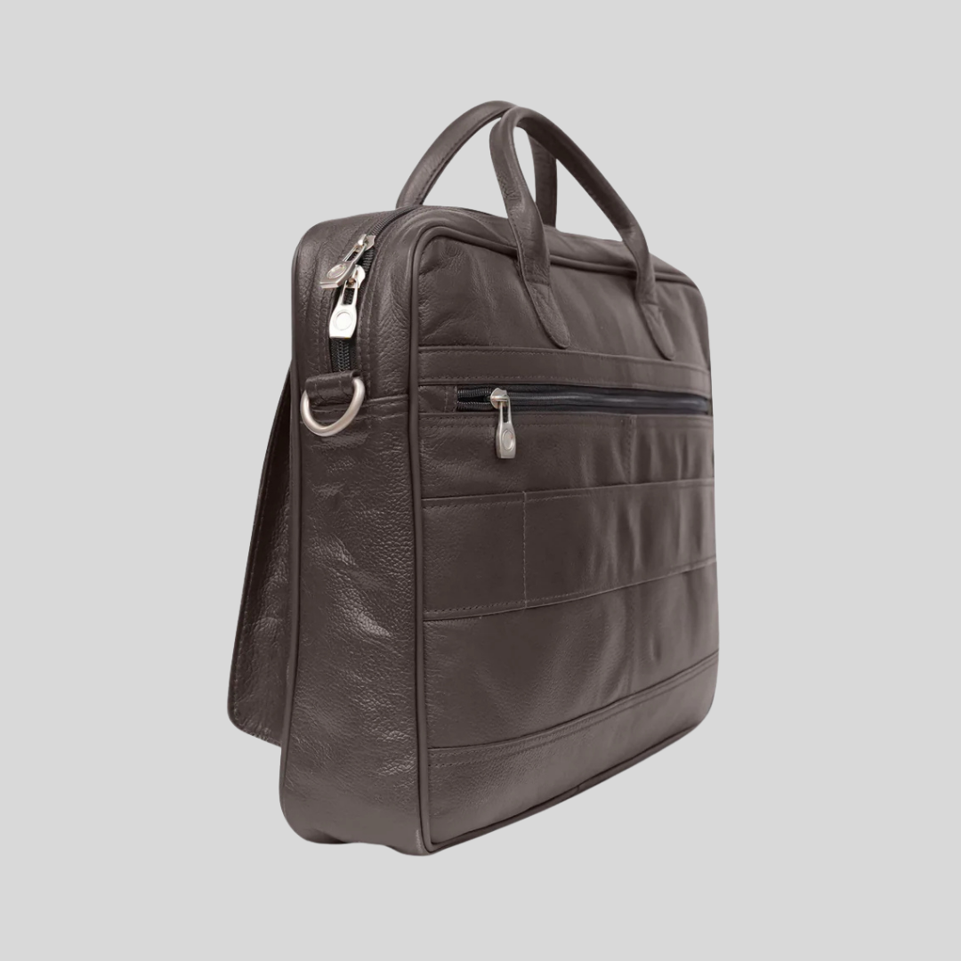 Tanner - Leather Laptop Bag - Brown