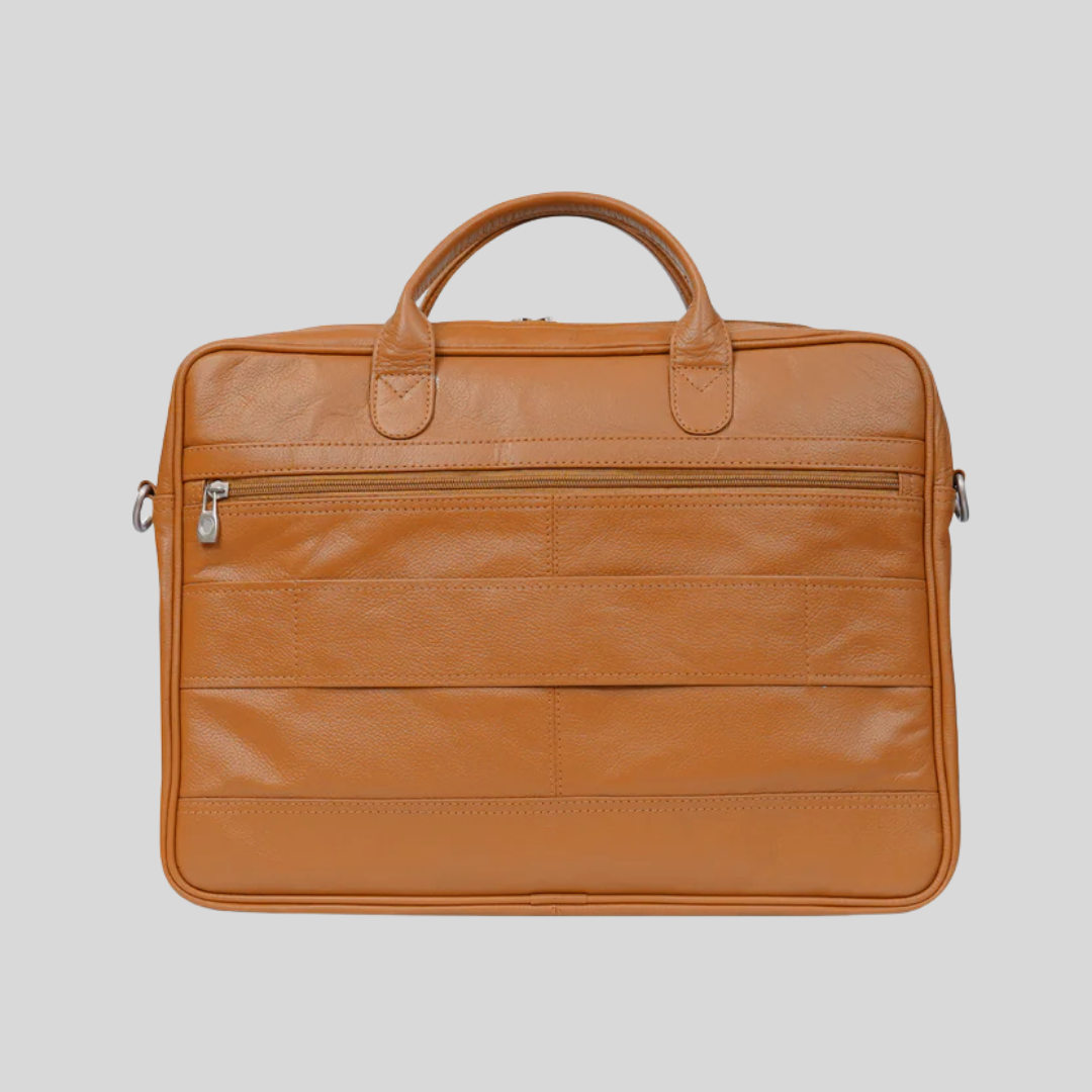 Tanner - Leather Laptop Bag - Tan