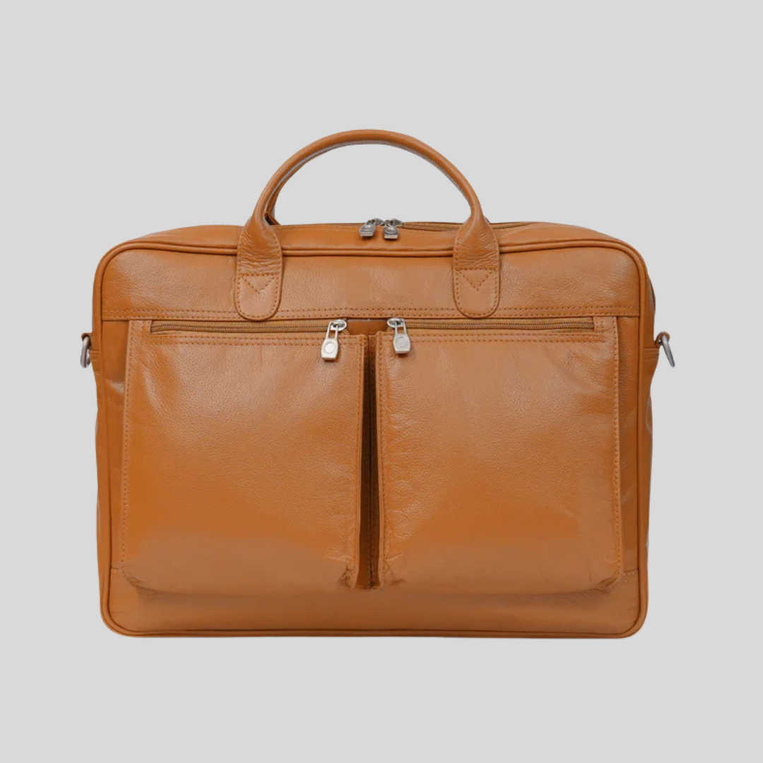 Tanner - Leather Laptop Bag - Tan
