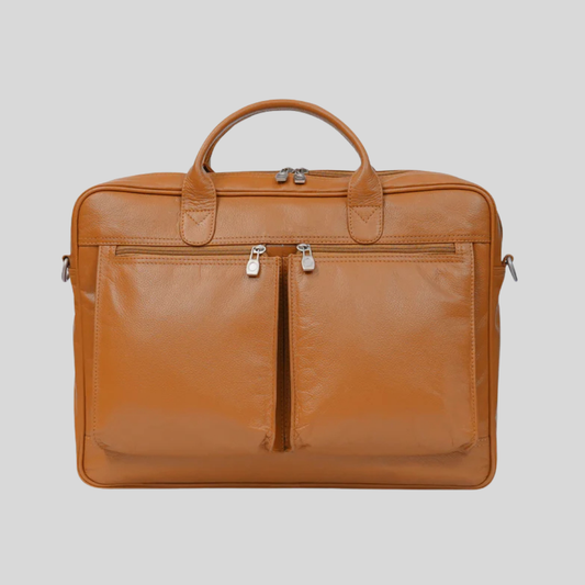 Tanner - Leather Laptop Bag - Tan