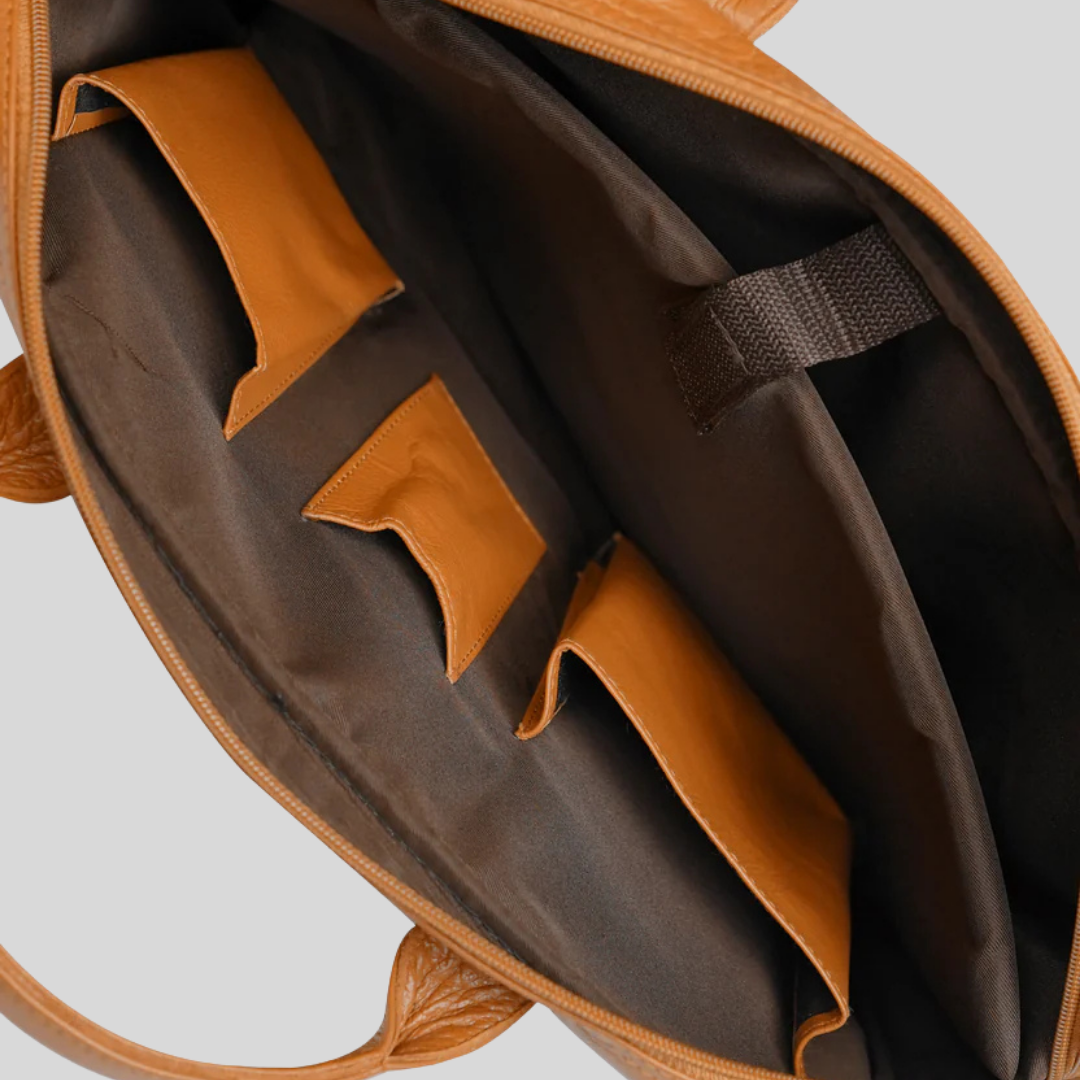 Tanner - Leather Laptop Bag - Tan