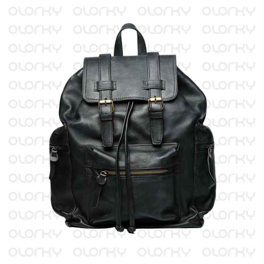 The Wander (BLACK) - Leather Office Backpack