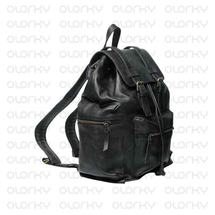 The Wander (BLACK) - Leather Office Backpack