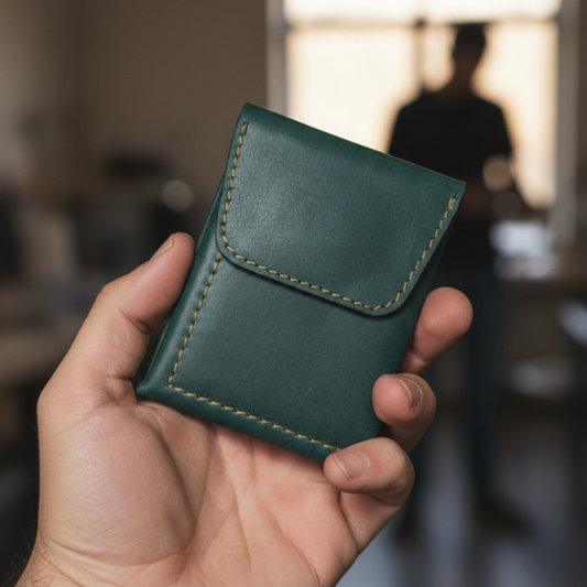 Onyx - Compact Leather Wallet - Green