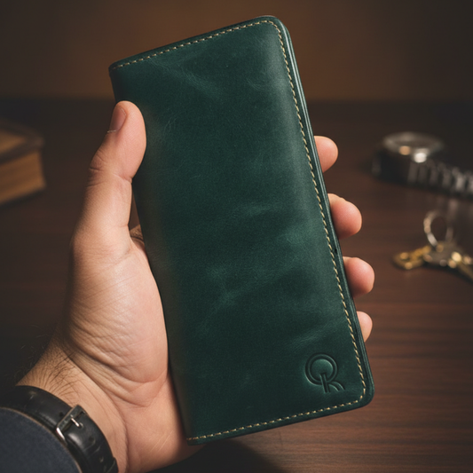 Infinity - Leather Long Wallet - Green