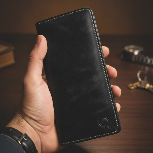 Infinity - Leather Long Wallet - Black