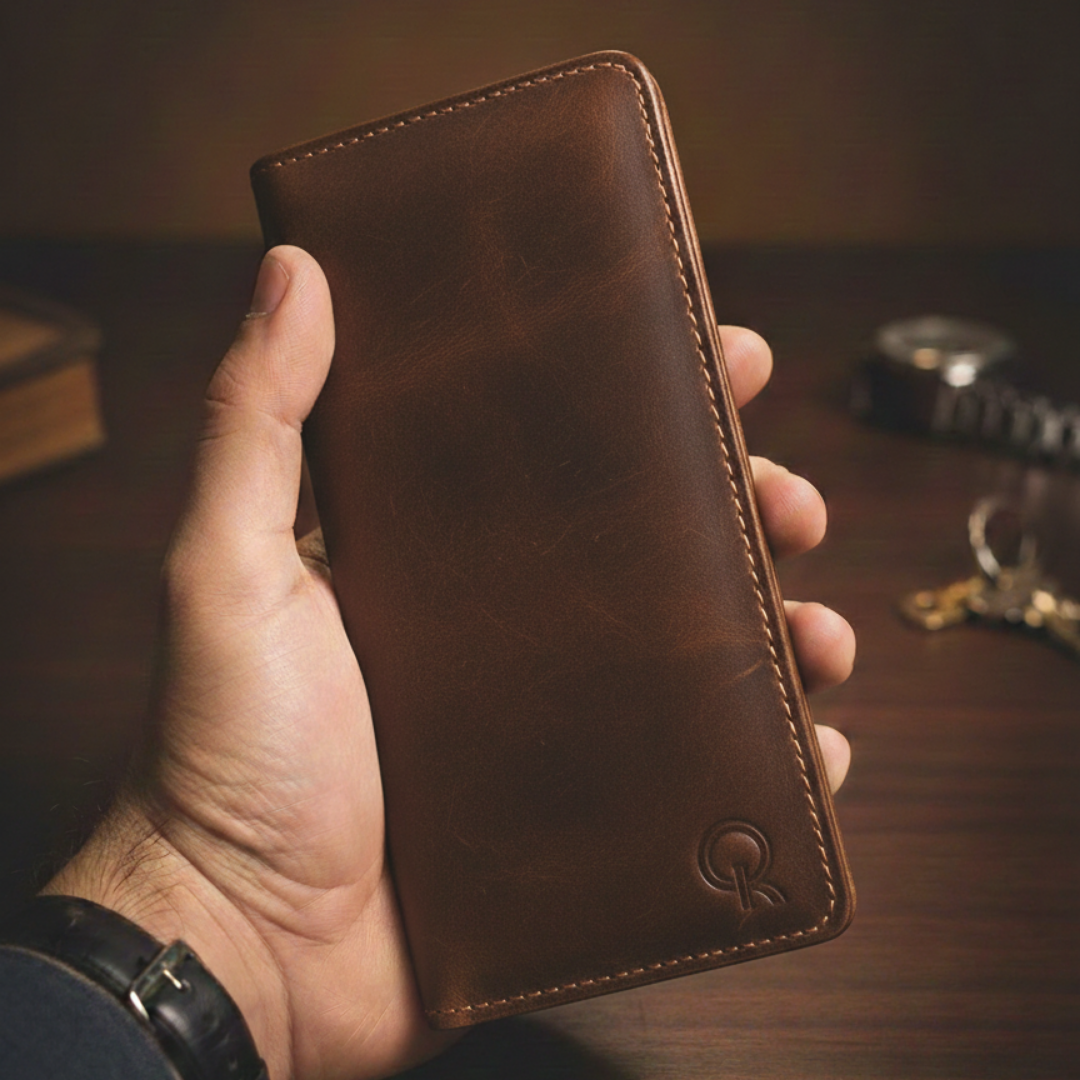 Infinity - Leather Long Wallet - Ash Brown