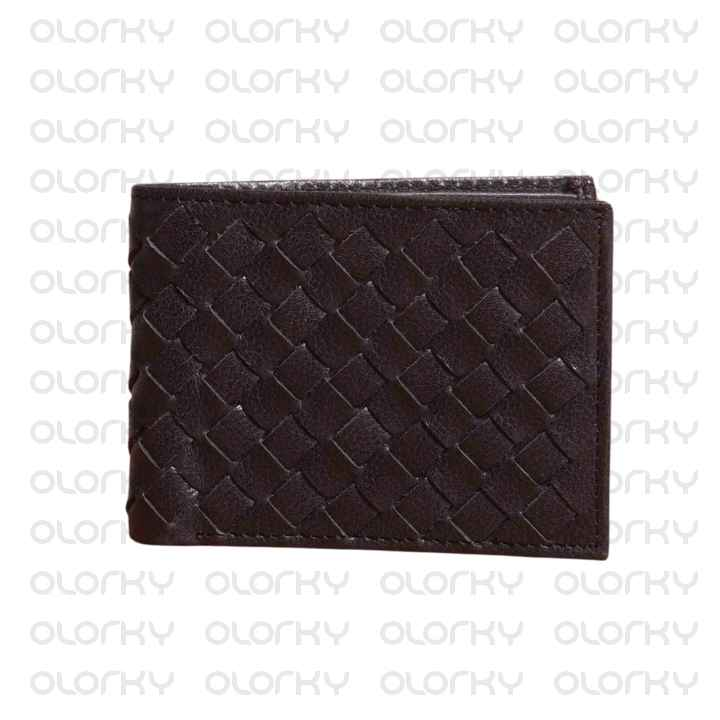 Black Braided Cow Leather Wallet