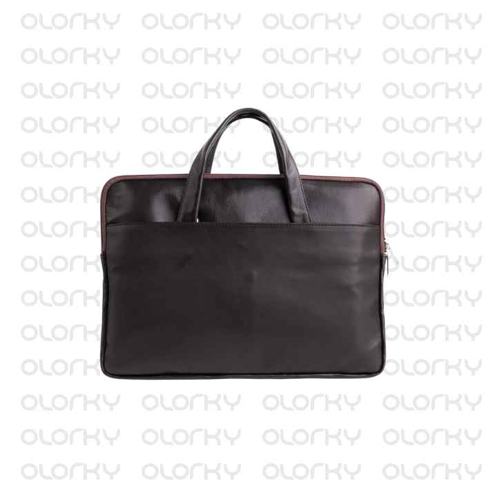 The Innovator Slim Leather Laptop Bag - Dark Brown