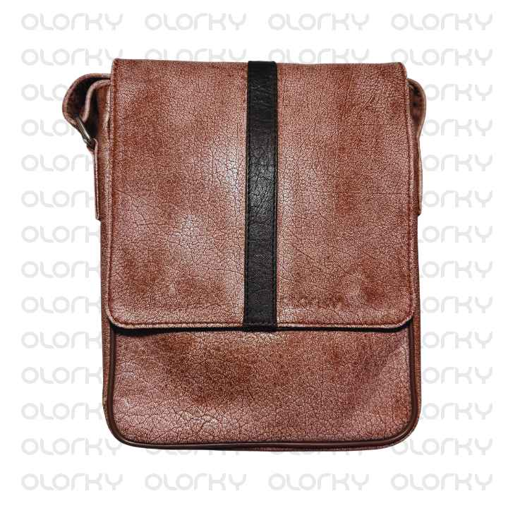 Vintage Leather Two Toned Cross Body Bag