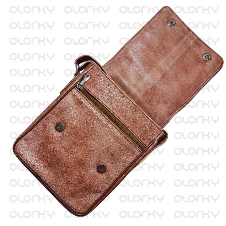 Vintage Leather Two Toned Cross Body Bag