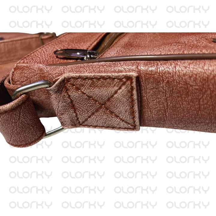 Vintage Leather Two Toned Cross Body Bag