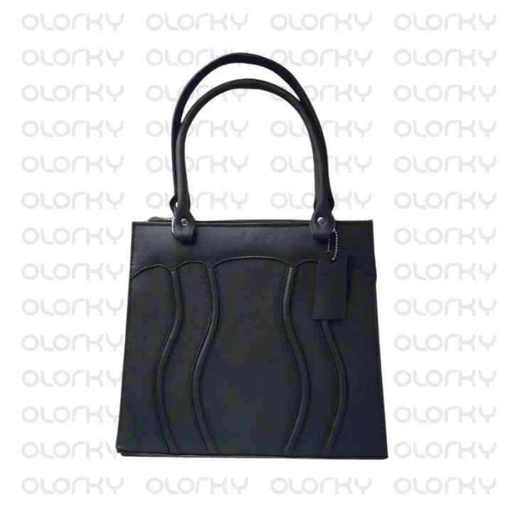 JULIE (Black) - Leather Hand Tote Bag