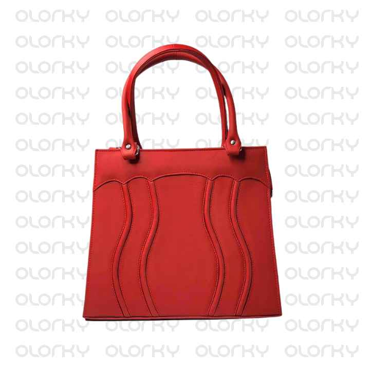 JULIE (Red) - Leather hand Tote Bag
