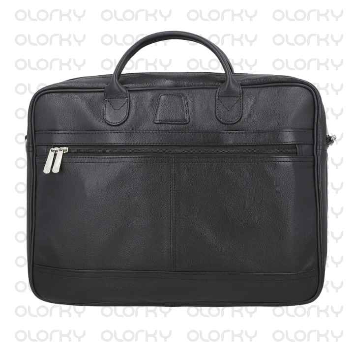 The Manager - Leather Laptop Bag (Black)