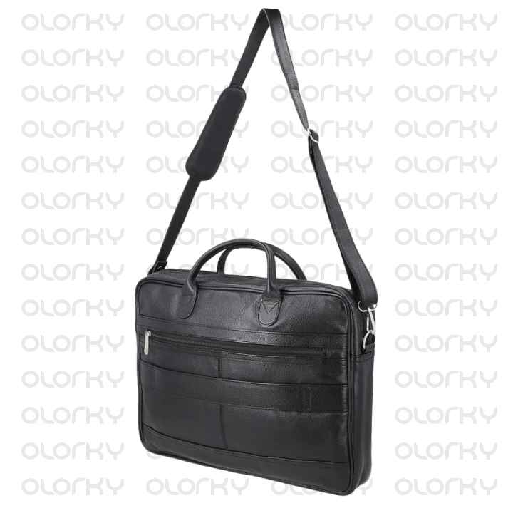 The Manager - Leather Laptop Bag (Black)