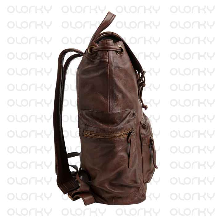 The Wander (TAN) - Leather Office Backpack
