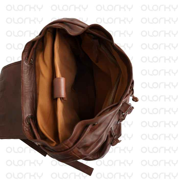 The Wander (TAN) - Leather Office Backpack