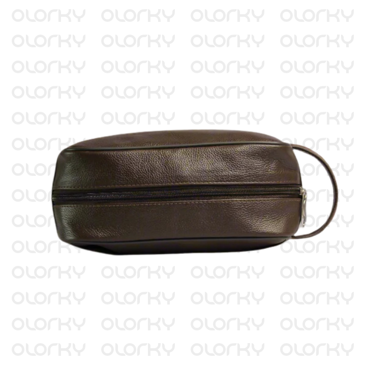 Leather Travel Dopp Kit - Brown