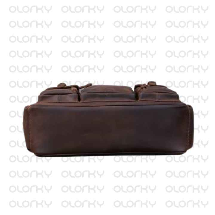 Dark Brown Vintage Leather Laptop Bag